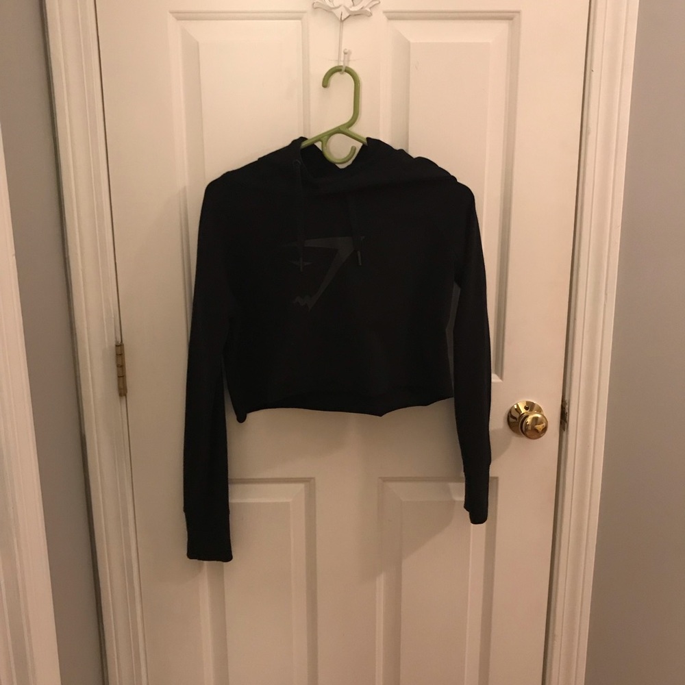 Gymshark Black Cropped Hoodie